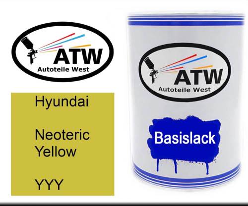 Hyundai, Neoteric Yellow, YYY: 500ml Lackdose, von ATW Autoteile West.